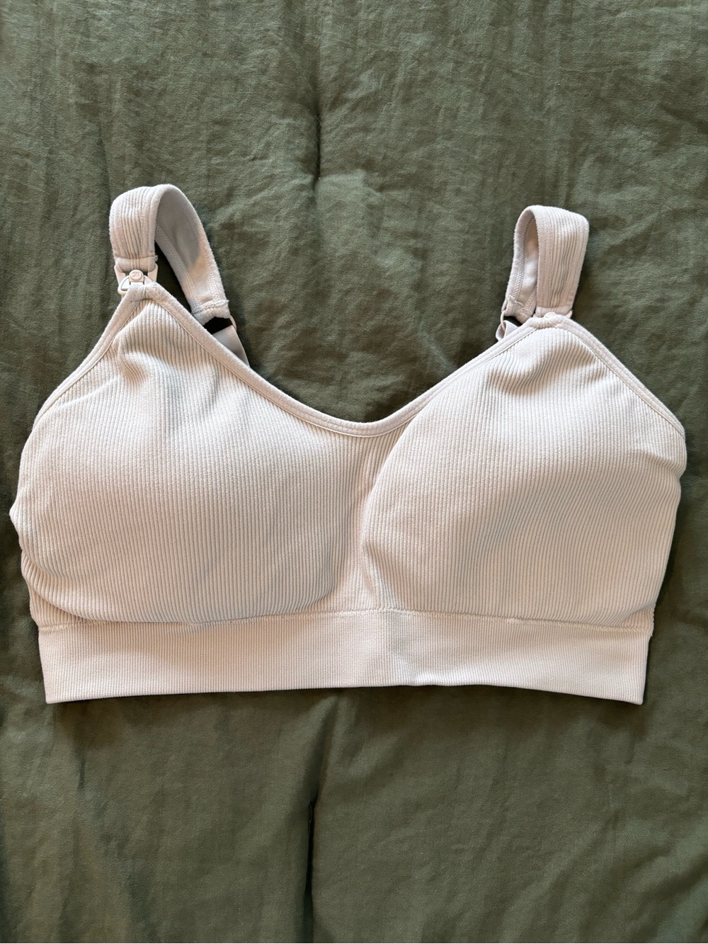 Kindred Bravely Ribbed Nursing Bralette in Light Beige